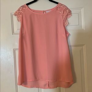 New York & Company | Pink Lace Top